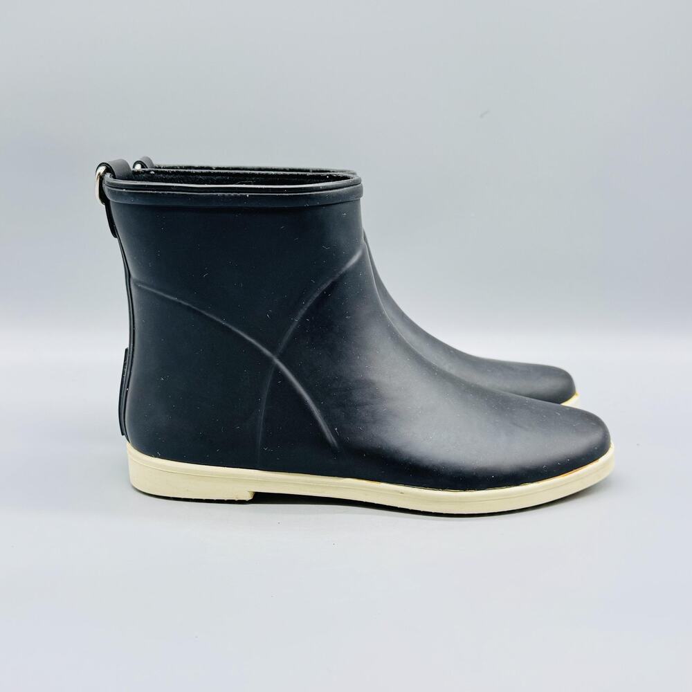 Alice + Whittles Boots Women 7 Black Rubber Ankle Rain Waterproof Madewell Shoes